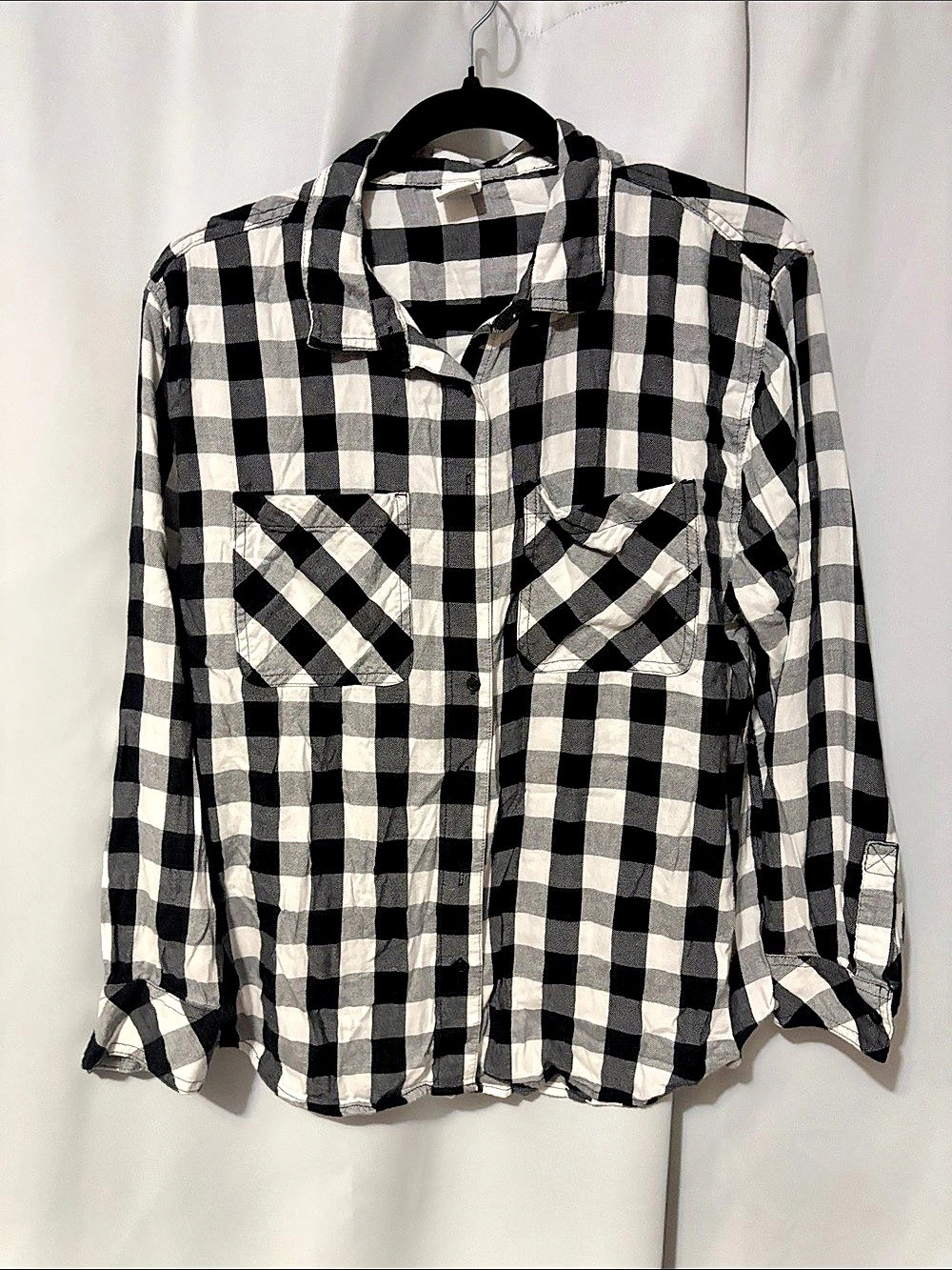 Arizona Jean Co. F222107. Checkered Button Down Shirt in Black & White Size 3XL